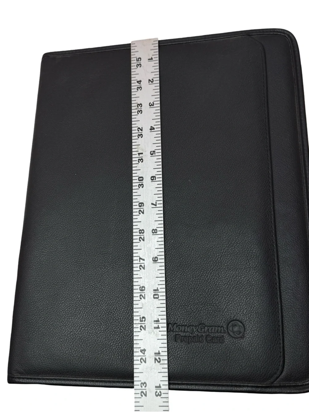 Leather Notepad Portfolio Organizer Zip Folder Black Money Gram Leeds Padfolio